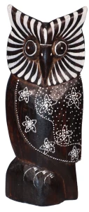 Sowa z drewna - 22 cm / 4 kolory  