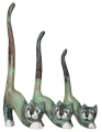 Zestaw trzech kotów z drewna - wys. 20 cm, 25 cm, 30 cm / 11 kolorów 92084