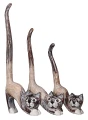 Zestaw trzech kotów z drewna - wys. 20 cm, 25 cm, 30 cm / 11 kolorów 88201