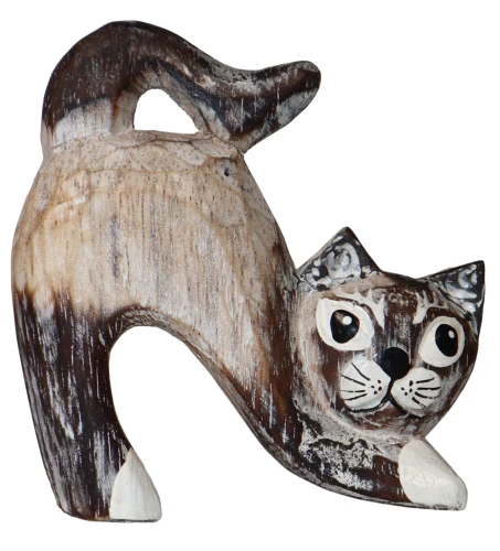 Kot z drewna - 9 cm  / 11 kolorów      15598