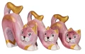 Zestaw trzech kotów z drewna - wys. 9 cm, 11 cm, 13 cm / 11 kolorów 4526