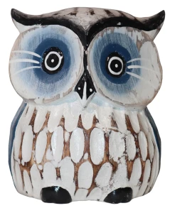 Sowa z drewna - 12 cm / 3 kolory 