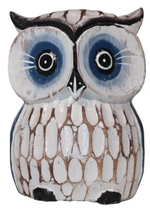 Sowa z drewna - 15 cm / 3 kolory 