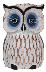 Sowa z drewna - 20 cm / 3 kolory 