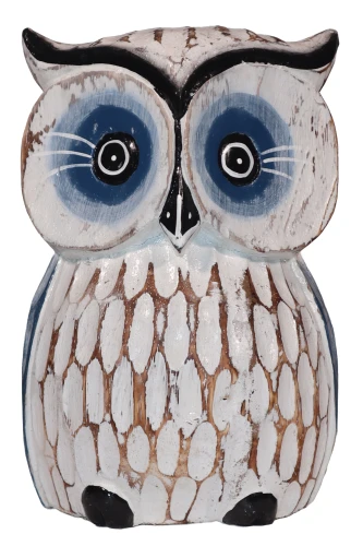 Sowa z drewna - 20 cm / 3 kolory  99018