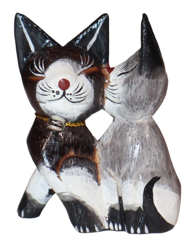 Kot z drewna  - 7 cm / 3 kolory 17002