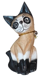 Kot z drewna  - 10 cm / 5 kolorów