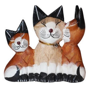 Kot z drewna  - 8 cm / 6 kolorów  