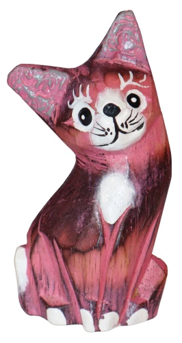 Kot z drewna  - 10,5 cm / 4 kolory    19537