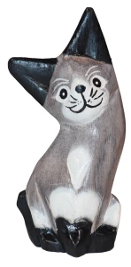 Kot z drewna  - 13 cm / 4 kolory