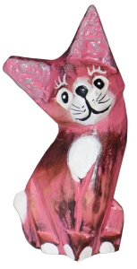 Kot z drewna  - 13 cm / 4 kolory 