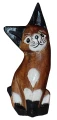 Kot z drewna  - 15 cm / 4 kolory   19531