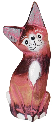 Kot z drewna  - 15 cm / 4 kolory   83552