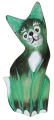 Kot z drewna  - 15 cm / 4 kolory   60130