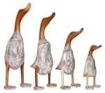 Zestaw czterech kaczek z bambusa - wys. 25 cm, 30 cm, 40 cm, 50 cm / 4 kolory