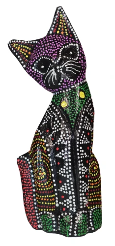 Kot z drewna - 20 cm / miks kolorów  44023