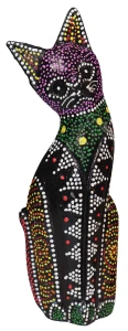 Kot z drewna - 25 cm / miks kolorów  