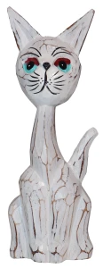 Kot z drewna - 25 cm / 3 kolory 
