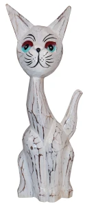 Kot z drewna - 30 cm / 3 kolory  