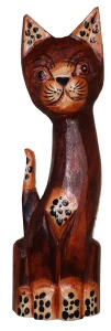 Kot z drewna  - 30 cm / 4 kolory