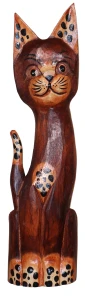 Kot z drewna  - 40 cm / 4 kolory
